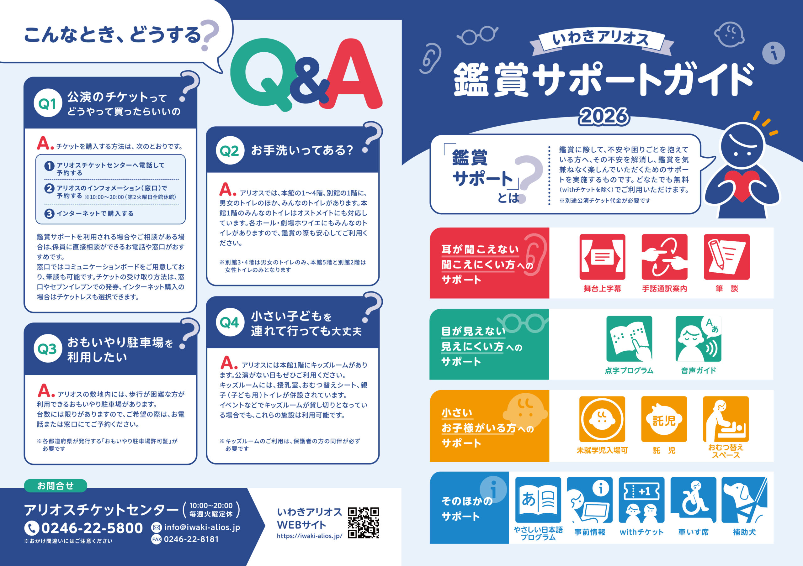 鑑賞サポートガイドチラシの表紙と裏表紙